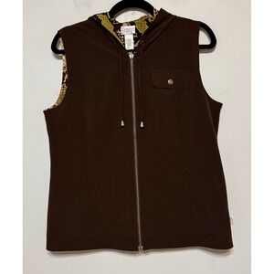 Chico's Zenergy Athleisure Hooded Vest Medium Gorpcore Utility Reversible Travel